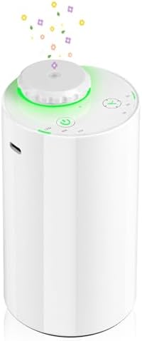 Waterless Diffuser for Essential Oil Nebulizer, 7 Colors LED Light, Battery Powered Mini Scent Air Machine, Aromatherapy Mist Diffuser for Home Room Car Office Black (White-2)