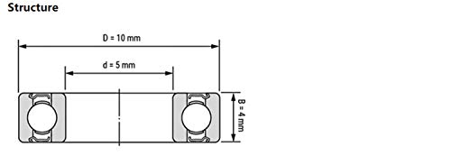 Rodamiento mini MR105 ZZ rodamiento de bolas 5X10X4mm rodamiento metalico 7