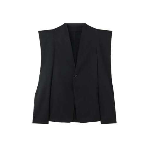 Men's Suit Jacket Solid Color Lapel Long Sleeve Single Button Street Irregular Fashion Thin Jacket