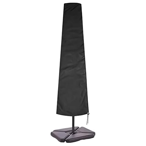 Flatro Parasol Covers Heavy Duty for Garden and Outdoor - Rip Proof, UV Protection and Weather Proof - Parasol Covers Waterproof with Zipper - (Black) Cover