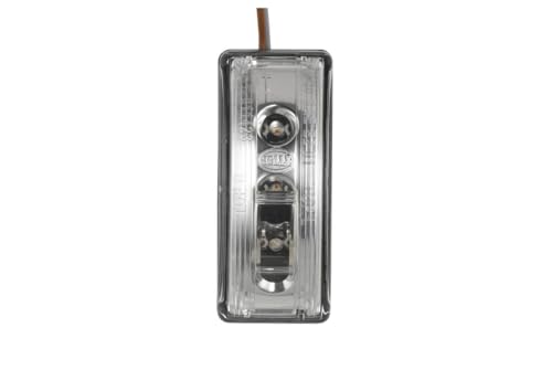 HELLA 2BM 008 771-001 Zusatzblinkleuchte - LED - 12V - Anbau/geklebt - Lichtscheibenfarbe: glasklar - LED-Lichtfarbe: gelb - Kabel: 800mm - Stecker: offene Kabelenden - seitlicher Einbau - Menge: 1