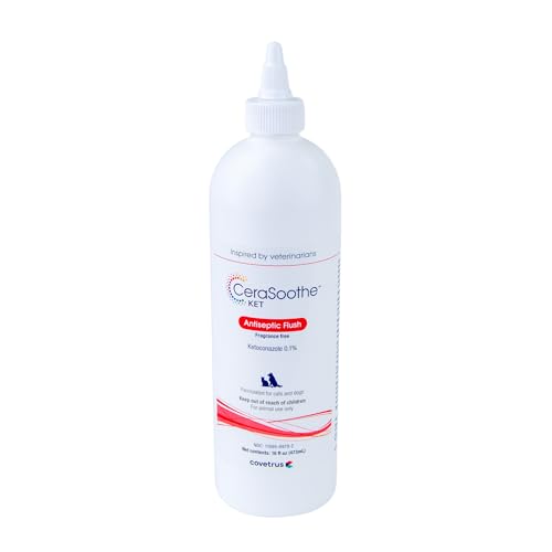 Image of CeraSoothe KET Antiseptic Flush for Dogs & Cats - Antifungal & Antibacterial Ear and Skin Cleanser, 16 oz