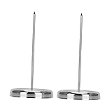 Veemoon 2 Piezas Clip De Recibo De Facturas Stabber Titulares De Boletos De Comida Clip De Menú De Mesa Espiga De Restaurantes Para Boletos Picos De Recibo De Metal Silver