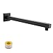 KES 16-Inch Shower Head Extension Extender Rainfall Shower Arm with Flange Stainless Steel Matt Black, PSAN4-BK