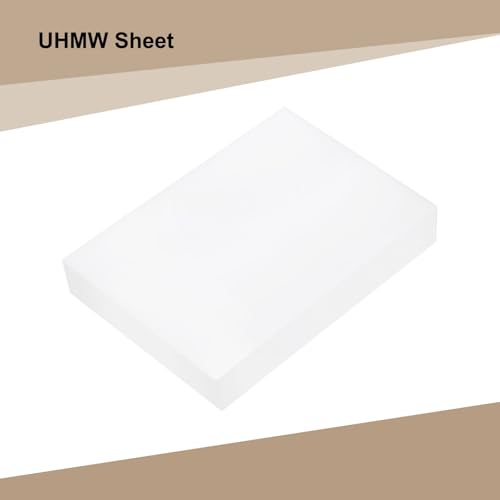 Image of MECCANIXITY UHMW Sheets, Hard Ultra High Molecular Weight Polyethylene Sheets Plastic Sheet, 10 inch x 12 inch x 1, White