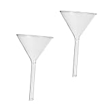 Amosfun 2 Stück Labor Glastrichter Dreieckig aus Borosilikatglas Kurzstiel 100mm für Labor Küche Hitzebeständig Korrosionsbeständig Leicht zu Reinigen