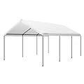 OUTFINE Carport Canopy 12x20 FT Heavy Duty Car Canopy Garage with Removable Sidewalls and Roll-up Ventilated Windows, Tent Stakes x 12, Windproof Ropes x 4, Sandbags x 4 (White (Without Sidewall))