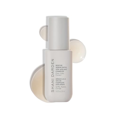 Shani Darden Rescue Serum with 10% Azelaic Complex, Lightweight Hydrating Azelaic Acid Serum for Face with Oat Kernel & Aloe Extracts, Helps Skin Redness & Acne, Non-Comedogenic, Vegan, 1 fl oz