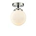 Innovations 284-1C-BPN-G201-6 1 Light Semi-Flush Mount, Black Polished Nickel