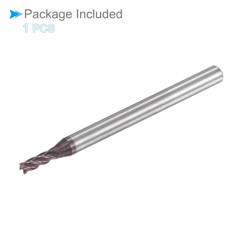 Image of Square Nose End Mill, 2.5mm x 8mm Cutting 4mm Shank, AlTiN Coated M30 Micro Grain Carbide 4 Flutes CNC Router Bits - (Applications: for Milling Stainless Steel Hardened Steel)