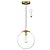 KoKo&Yukina 8 Inch Globe Pendant Lighting for Kitchen Island Mid Century Modern Hanging Light Fixture with Clear Globe Glass Gold Brass Hanging Ceiling Lights for Sink Bathroom Entryway (Bulb Incl.)