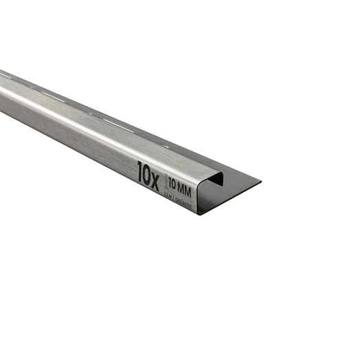 10x Quadrat-Profil Edelstahlschiene Fliesenprofil Fliesenschiene Edelstahl...