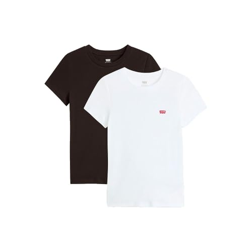 Levi's 2pack Essential SS Camiseta, 2 Pack tee White + &, L Mujeres