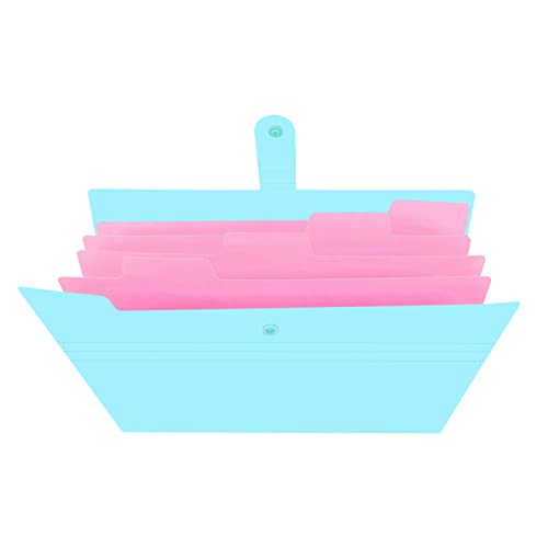 Vst Expanding File Folders, Plastic A4 Letter Size Document Organizer With File Folder Labels For School Office Home (Blue) #TOP2