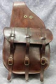 HUMAYL SADDLERY Horse Saddle Bag Cowhide Genuine Leather Western Equestrian Trail Simple Pack Equipment Horse Saddle Bags Size: 10” L x 10” W x 3 ½” D inches, BAG43