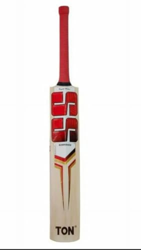 Image of Pro Super Stroke Cricket Bat Full Size Popular Willow Cricket Bat with Bat Cover Play for Tennis Ball | Rubber Ball | Plastic Ball (S.S RED)