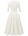 DRESSTELLS White Dress Women for Cocktail Tea Party, Vintage Formal Wedding Guest Church Dress Knee Length, Mother of Bride Long Sleeve Fit Flare Casual Baby Shower Evening Prom, 2026 Spring 2XL