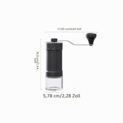 Manuelle Kaffeemühle, 40 einstellbaren Stufen, Tragbare Manuelle Handkaffeemühle, Camping, Büro, Espresso, Pour Over Und Mehr – Bild 2