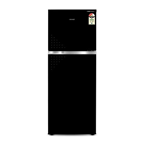Image of CROMA 259L 3 Star Inverter Frost Free Double Door Refrigerator (CRLR260FFD259606, Black Uniglass) 2022 Model