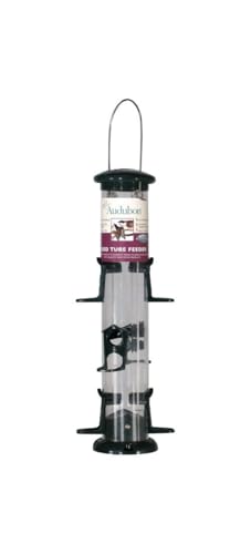 Woodlink Inch NATUBE12 Audubon Plastic 6 Port Seed Tube Feeder, Green, 15-I, Beige