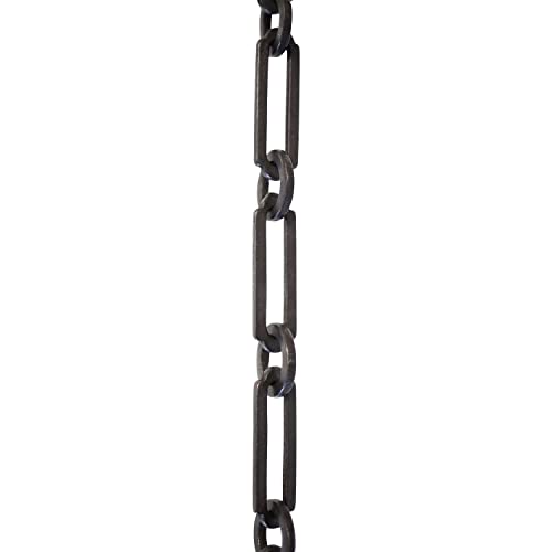 Image of RCH Hardware CH-21-OBB-3 Decorative Oil Bronzed Black Solid Brass Chain for Hanging, Lighting-Rectangles with Circular Connecting Rings and Welded Links (3 ft /1 Yard)