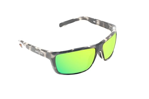 Bajío Sigs – Polarized Sunglasses – Ivory Rock Gloss – Green Mirror Glass Lens – – Contrast Enhancing Glass Optics