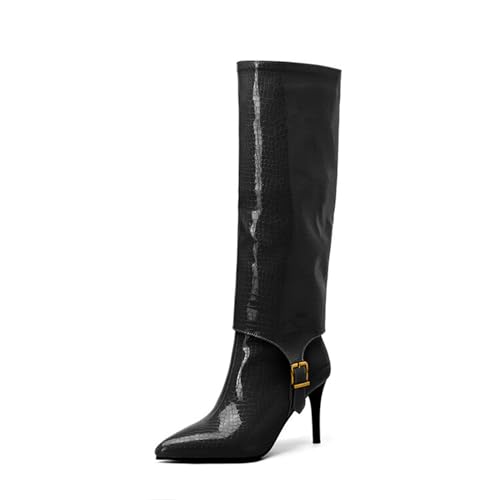 Bottes à la mode pour femmes à hauteur de genou et talon aiguille