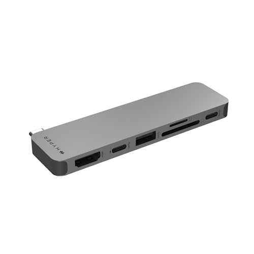 HyperDrive Next 6 Port Universal USB C Hub — 6 Port USB Hub for Seamless Laptop Connectivity w/ 4K60Hz, 100W Power Delivery, Ultra-Fast Data Transfer, EcoSmart — Form-Fitting for MacBook & PC