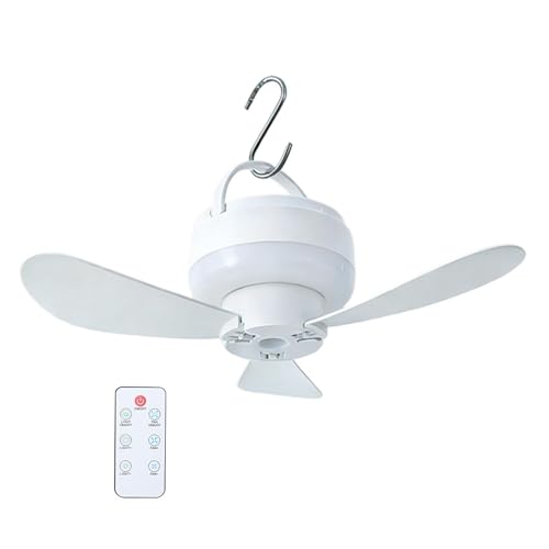 Generico Ventilatore Da Soffitto Ricaricabile - Ventilatore Alimentato A Batteria USB, Combinazione Di A 3 Velocità, Unità Di Flusso D'aria Montata A Soffitto | Di Raffreddamento Senza Fili,