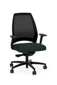 4U Ergonomic Chair, Home or Office Desk Chair, Slim 4-Way Resilient Mesh Back, Synchronized Tilt, Sl