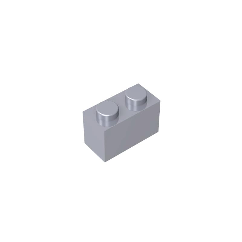 3004 Basic Bricks Brick 1x2 50 Pieces GDS-532 Compatible with Lego Building Blocks Color:Flat Silver