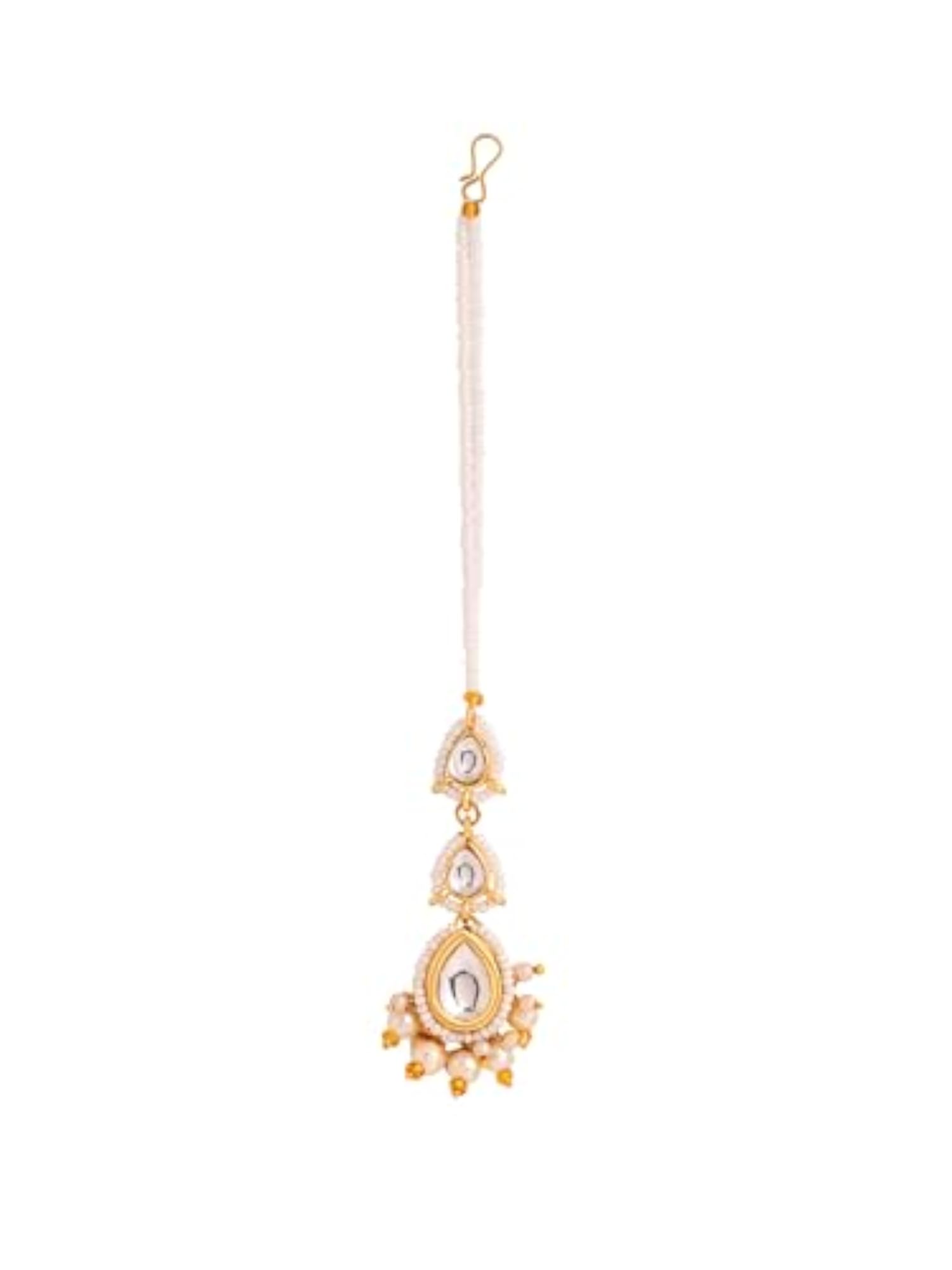 Traditional Gold Plated Kundan Maang Tikka for Women