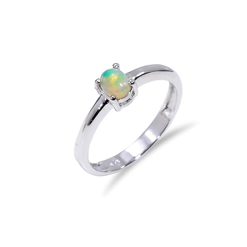 Bague d'opale éthiopienne cadeau d'anniversaire octobre idéal
