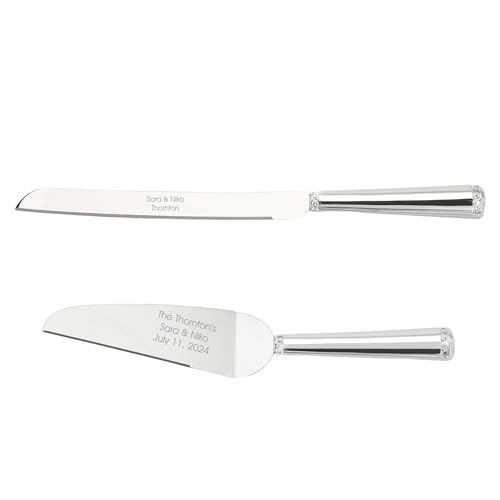 Engraved Silver Princess Wedding Cake Server Set, 2 Pieces, Gift