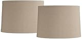 Natural Linen Set of 2 Drum Shades 15x16x11 (Spider) - Springcrest