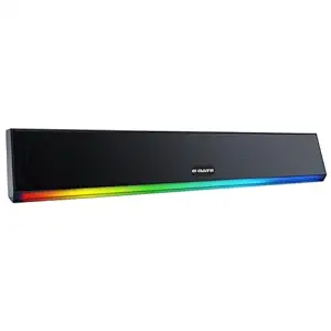 E GATE C222 | 24W Stereo Soundbar Bluetooth Speaker, Dual Drivers + Dual Passive Radiators for 2X Bass, Ambient RGB Light, Upto 9 Hrs Backup, Call Function, TWS, AUX, USB, mSD and FM - eGate