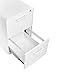 Poppin Stow 2-Drawer File Cabinet - White. Powder-Coated Steel. Legal/Letter Sized Drawers. Fully Painted Inside and Out. Two Keys Included. 1 Lock for Both Drawers