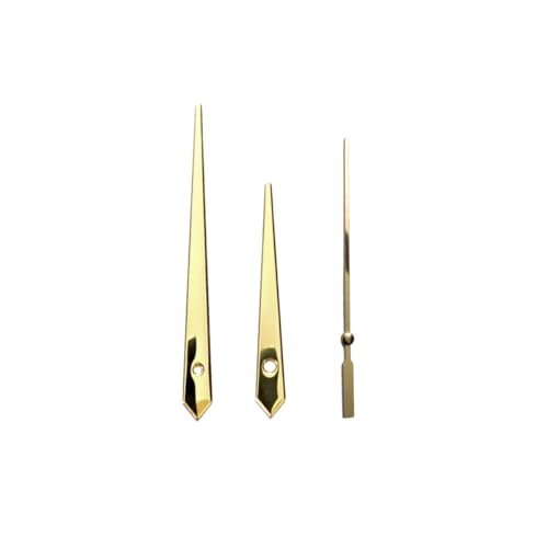 Image of Glossy Gold Metal Clock Hands Replacement Set - Modern Metallic Golden Needles for DIY Wall Clock Making, Resin Art & Crafts (Set of 1) (Plain Pati Gold)