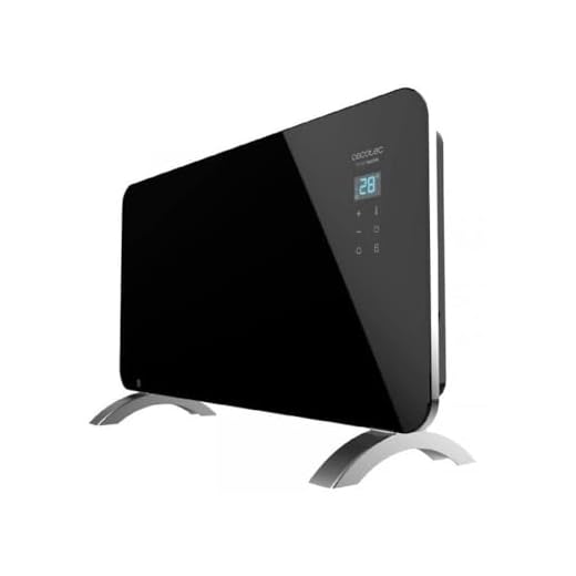 Cecotec Radiador Eléctrico Bajo Consumo Ready Warm 6720 Crystal Connection. Wifi, 1500 W, Termostato Regulable, Temporizador, Soporte de Pie, Protección Sobrecalentamiento, Negro, 13 x 80.5 x 47 cm