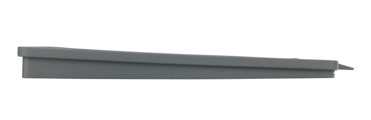 WENKO Escurreplatos Nelia, estera de goma con estructura acanalada e inclinada para un óptimo drenaje del agua, extensión lateral para el fregadero, plástico de calidad, 34 x 3 x 40 cm, gris