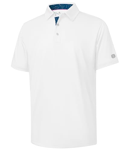 Image of ZITY Golf Shirts for Men Short Sleeve Moisture Wicking Solid Performance Designed Print Collared Casual Polo Shirt