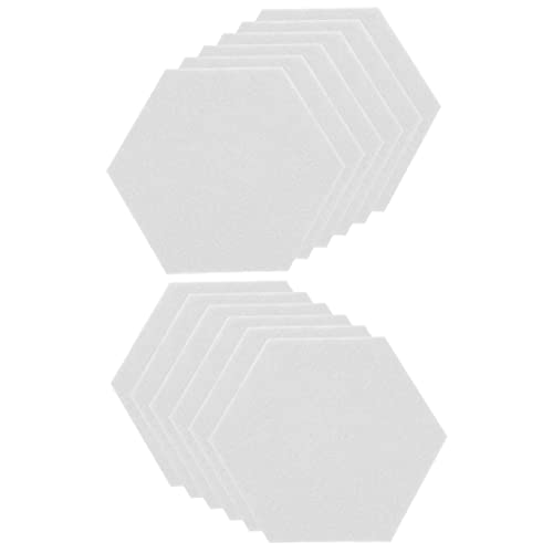 12 piezas paneles acústicos de fieltro hexagonales para aislamiento sonoro, fácil instalación, reducción de ruido, color blanco miniatura 1