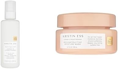 Kristin Ess Hair Weightless Shine Leave In Conditioner Spray & Deep Conditioner Hair Mask with Shea Butter & Protein for Dry Damaged Hair - Deep Conditioning Strengthening Moisture Repair