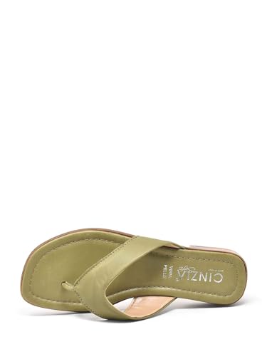 Tongs femme vert sandales de plage plates légères - 3