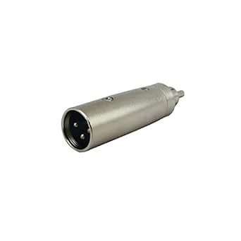 H&A RCA Phono Male to 3-Pin XLR Male Barrel Adapter