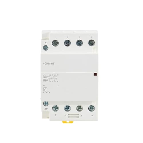 Contacteur 4P 63A 2NO2NC HCH8-63 évite les surcharges sur vos lignes de chauffage rail DIN