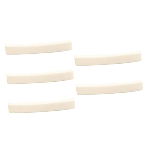 Yardwe 5pcs Electric Guitar Bone Nut Blanks for Improved Tone and Sustain Curved Base Guitar Replacement Accessories for and Upgrades