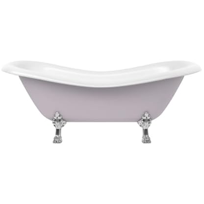 Casa Padrino Jugendstil Badewanne Grau/Weiß/Silber 188 cm - Freistehende Retro Stil Badewanne
