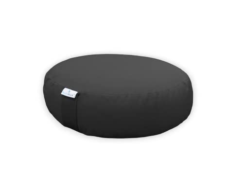 Image of Buckwheat ZAFU Meditation Cushion Filled with Buckwheat Hulls (Round - Grey)
