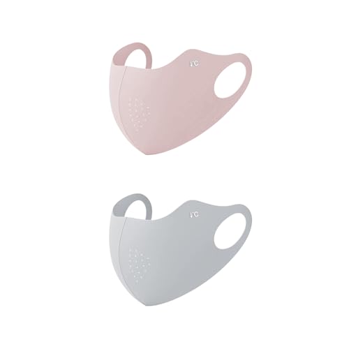 CHEERYMAGIC Face Mask Sun Protection, 2Pcs Reusable Sunscreen Mask, UV Protection Breathable Mask Washable Face Cover for Women Outdoor A4BSMZ